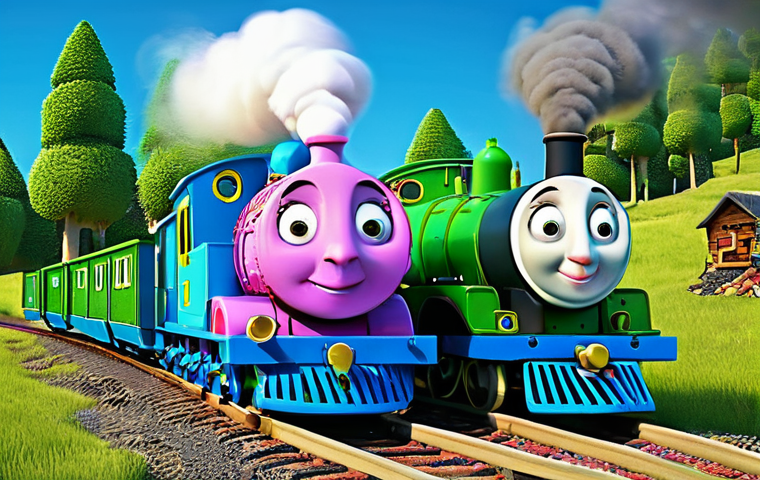 띠띠뽀 주요 등장인물 - **Prompt:** An animated image of Titipo, the young and enthusiastic blue passenger train, on a brigh... 띠띠뽀 주요 등장인물 - **Prompt:** An animated image of Titipo, the young and enthusiastic blue passenger train, on a brigh...