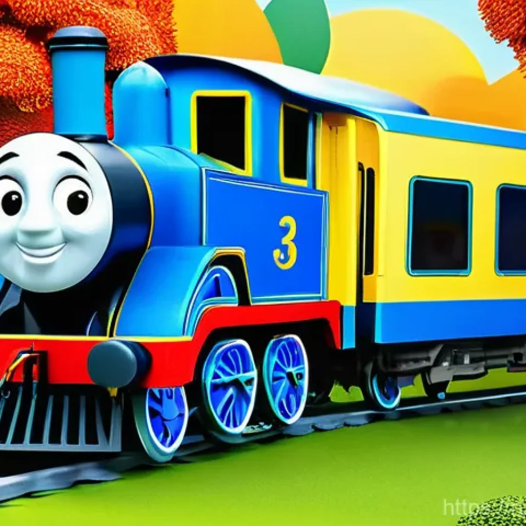 띠띠뽀 시즌3 기대 포인트 - **Prompt:** A vibrant, cheerfully animated scene depicting a group of anthropomorphic train characte...