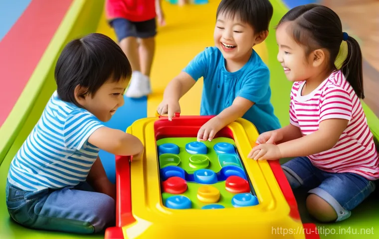 띠띠뽀의 팬들과 함께하는 이벤트 - **Prompt:** "A diverse group of happy children, approximately 4-6 years old, are actively engaged at...