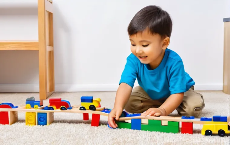 띠띠뽀 레고 세트 출시 - **Prompt:** A joyful child, approximately 6 years old, wearing a vibrant blue t-shirt and khaki shor...