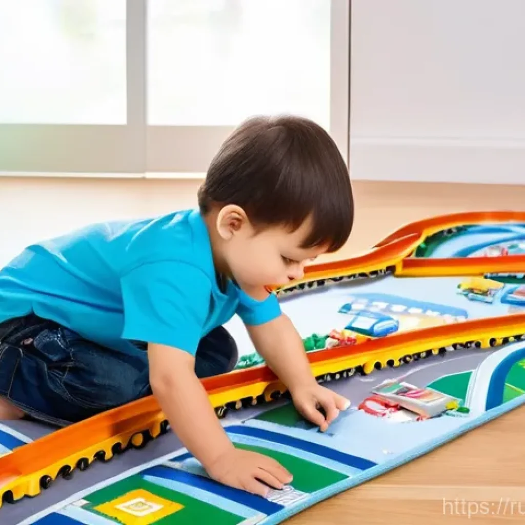 띠띠뽀 캐릭터를 활용한 교육 프로그램 - **Prompt:** A cheerful preschool-aged boy, wearing a bright blue t-shirt and shorts, is engrossed in...
