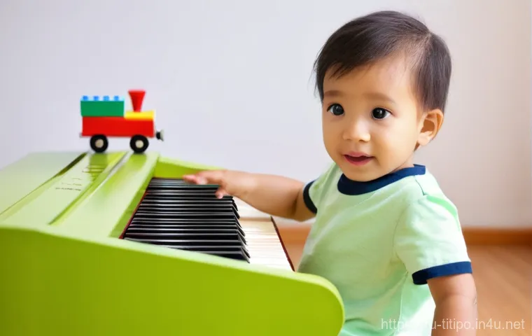 띠띠뽀 OST 연주 경연 대회 - **Prompt: "A joyful child, approximately 6 years old, fully clothed in a cute, comfortable outfit li...