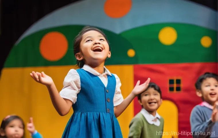 띠띠뽀 OST 연주 경연 대회 - **Prompt: "A joyful child, approximately 6 years old, fully clothed in a cute, comfortable outfit li...