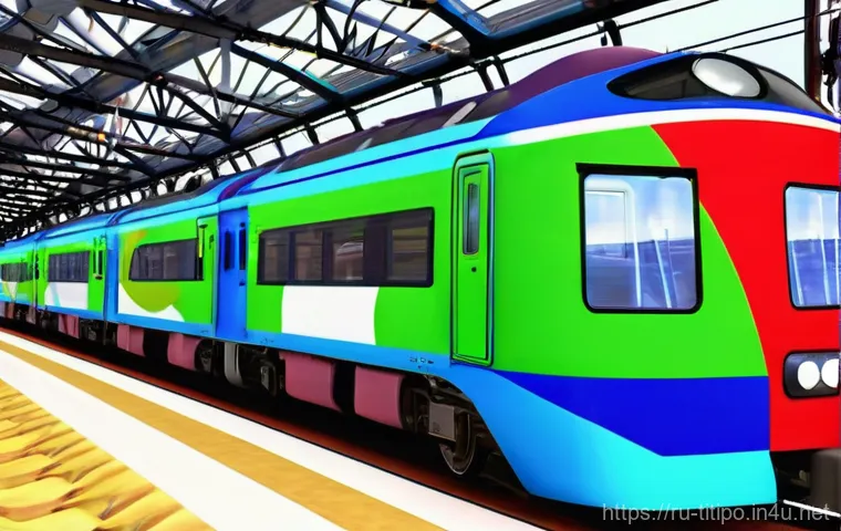 띠띠뽀 시즌별 에피소드 - **Prompt:** A vibrant, cheerful scene inside the Titipo train depot. Titipo, a small, bright blue tr...