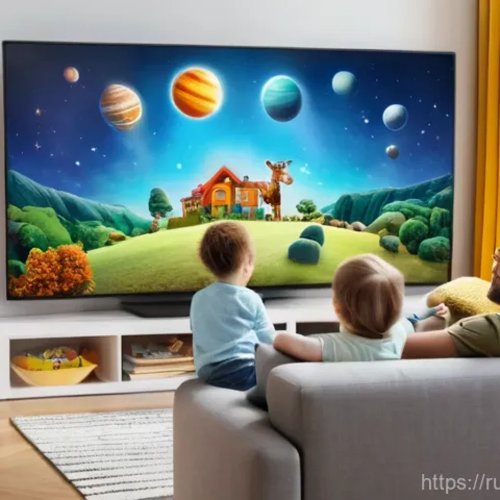 띠띠뽀와 어린이 콘텐츠의 윤리 - **Prompt 1: Family Learning Together**
A warm and inviting scene in a modern living room, bright...