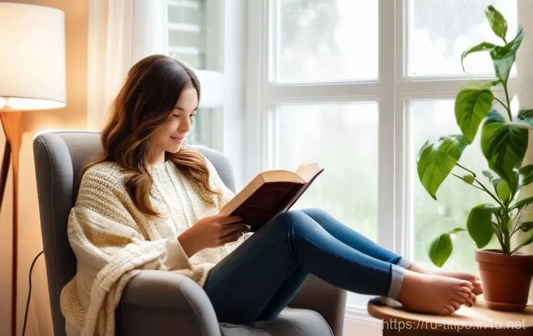 띠띠뽀 관련 인플루언서 협업 - **Prompt 1: Cozy Reading Nook**
A young woman in her early twenties, with long, wavy brown hair,...
