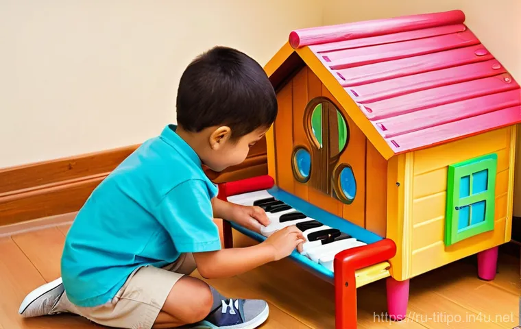 띠띠뽀 전시회 리뷰 - **Prompt:** A group of joyful preschool and early elementary school children are actively engaged in...