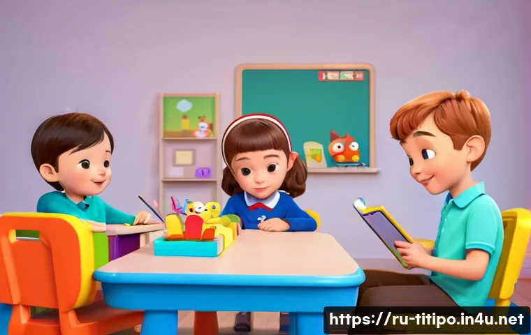띠띠뽀 관련 영화화 가능성 - A vibrant 2D animation scene featuring the characters of "띠띠뽀," designed for Russian preschool child...