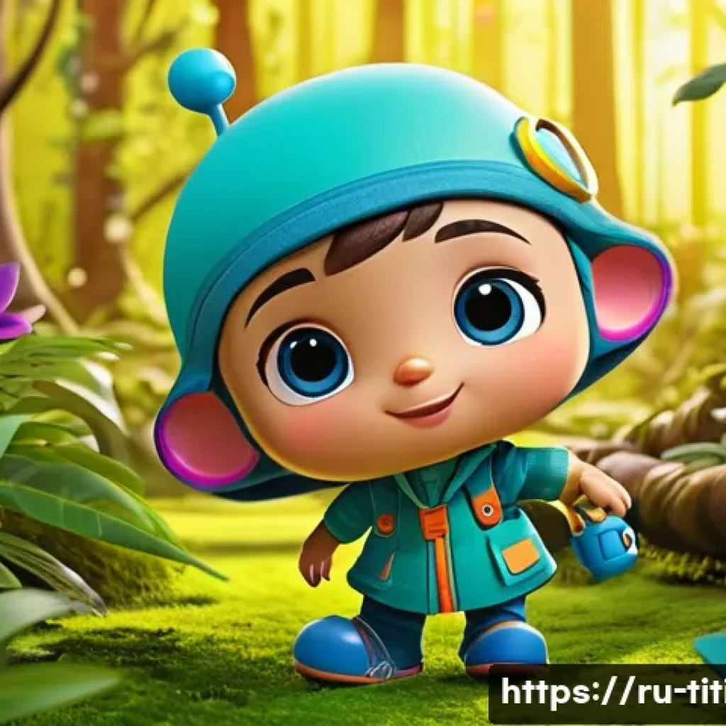 띠띠뽀 새로운 에피소드 예상 - A colorful and vibrant scene featuring a mysterious new character in the Titi-Pupo world, designed a...