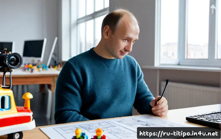 띠띠뽀 제작사 인터뷰 - Photorealistic editorial scene inside a modern Moscow animation studio, a friendly Russian animation...